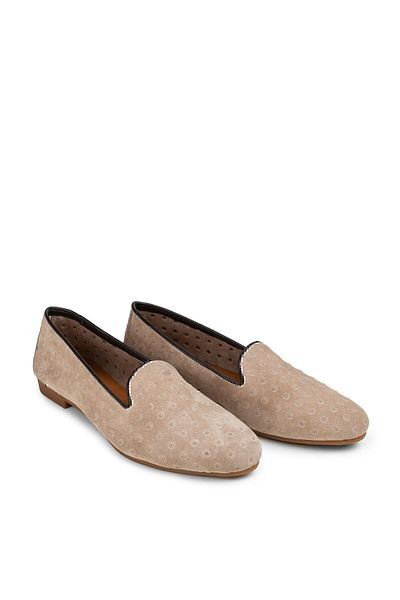 Deery Γνήσιες γυναικείες μπαλαρίνες Suede Mink Color Polka Dot