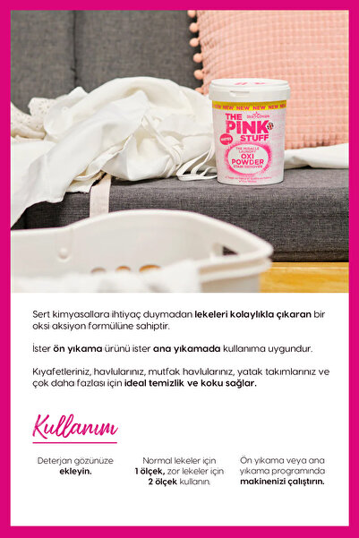 ThePinkStuff The Pink Stuff Mucizevi Oxi Toz Leke Çıkarıcı Beyazlar – Beyaz Çamaşırlar İçin Oxi Toz Leke Çıkarıcı