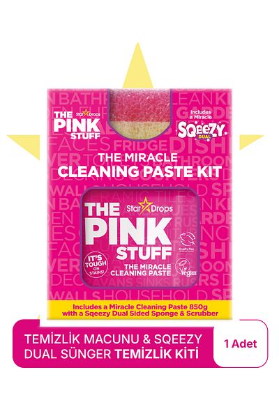 ThePinkStuff Miraculous Miracle Cleaning Paste 850 Gr & Miraculous Dual Dish Sponge