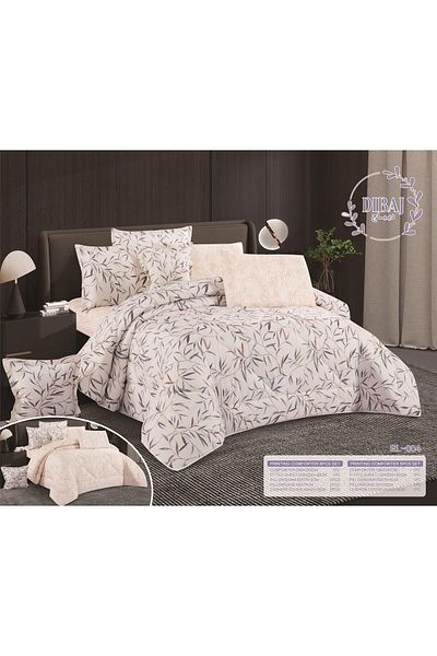 Najmat Alshamal 8-piece summer printed double bed sheet set, size 230 x 250 cm