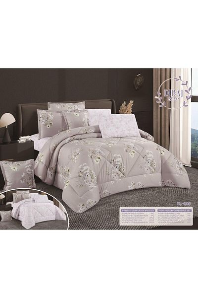 Najmat Alshamal 8-piece summer printed double bed sheet set, size 230 x 250 cm