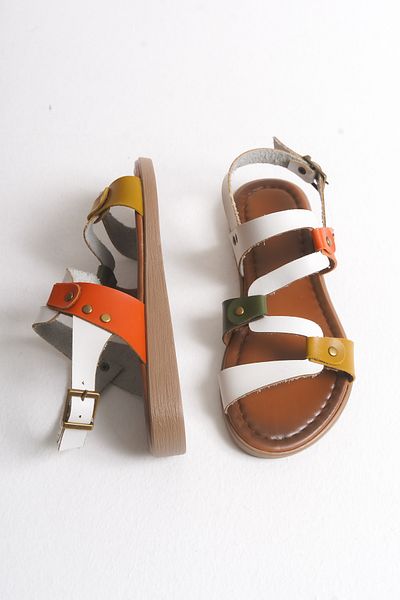 Lively Stylish Crina Genuine Leather Wave Strap Comfortable Sandals
