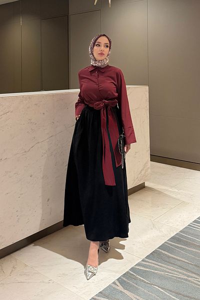 Tesettür Diyarı Γυναικεία Efil Efil Seasonal Tansel Fabric Μέγεθος 36-42 Συμβατή Hijab φούστα
