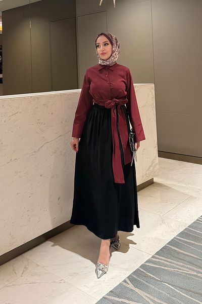 Tesettür Diyarı Γυναικεία Efil Efil Seasonal Tansel Fabric Μέγεθος 36-42 Συμβατή Hijab φούστα