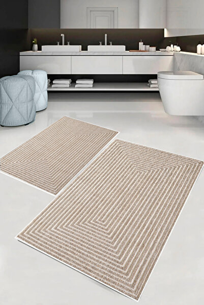 palermo home Set de 2 covorașe de baie - imprimate digital lavabile, bază ant...