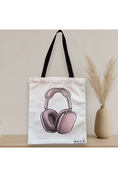 BEKZ Sacosa Textila Cu Fermoar, Geanta Tote Travel Girl 15, 38x34.5 Cm, Alba, ®