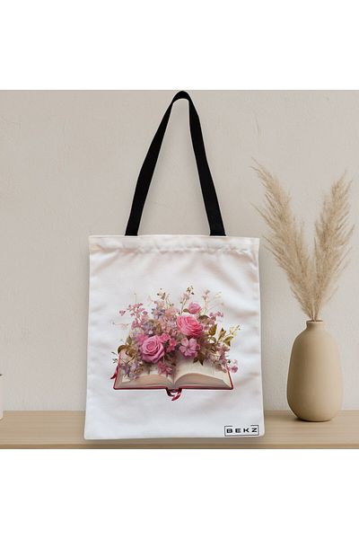 BEKZ Textile Bag With Zipper, Tote Bag, Model Books 11 38 X 34.5 Cm, ​​White, ®