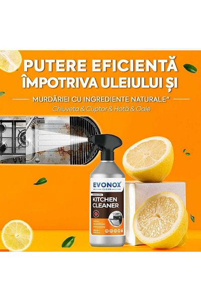 Evonox Bucaterie Ultra Puternic Detergent 750 ml – Curatare Grasime - Vegan