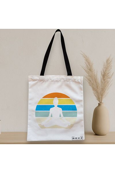 BEKZ Textile Bag With Zipper, Yoga 9 Tote Bag, 38x34.5 Cm, ​​White, ®