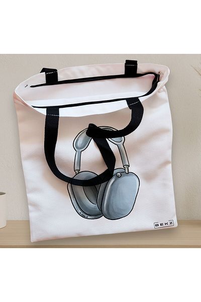BEKZ Textile Bag With Zipper, Tote Bag Travel Girl 16, 38x34.5 Cm, ​​White, ®