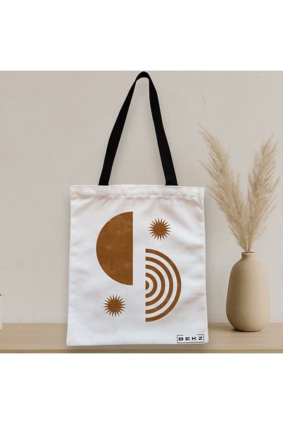 BEKZ Textile Bag With Zipper, Tote Bag, Solar Energy Model, 38x34.5 Cm, ​​White, ®