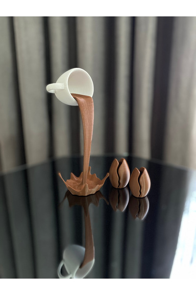 ASRIN Ev Teknolojileri Dökülen Kahve Köşesi Dekoru Ve Ikili Kahve Çekirdeği Set