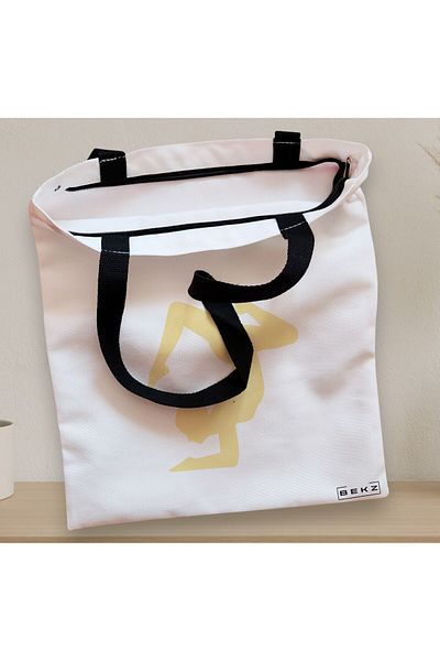BEKZ Textile Bag With Zipper, Yoga Tote Bag 3, 38x34.5 Cm, ​​White, ®