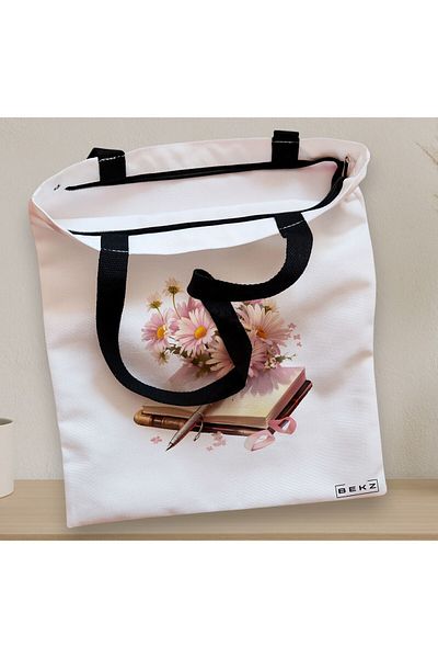 BEKZ Textile Bag With Zipper, Tote Bag, Model Books 38 38 X 34.5 Cm, ​​White, ®