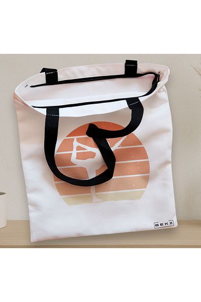 BEKZ Textile Bag With Zipper, Yoga 6 Tote Bag, 38x34.5 Cm, ​​White, ®