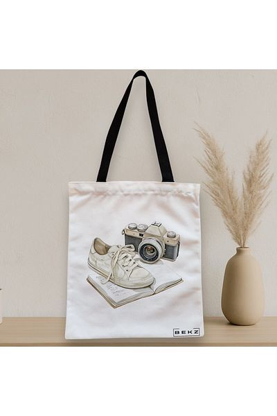 BEKZ Textile Bag With Zipper, Tote Bag, Model Books 12 38 X 34.5 Cm, ​​White, ®