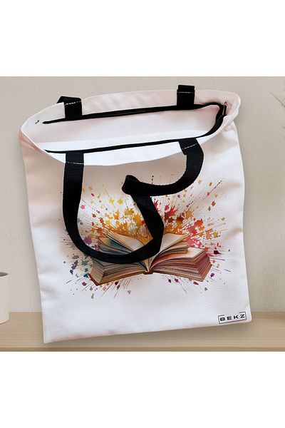 BEKZ Textile Bag With Zipper, Tote Bag, Model Books 27 38 X 34.5 Cm, ​​White, ®