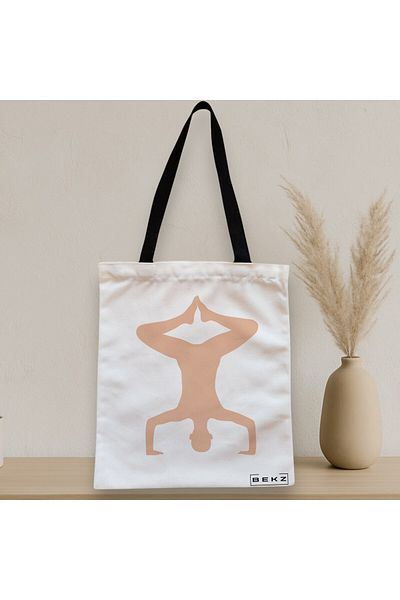 BEKZ Textile Bag With Zipper, Yoga Tote Bag 1, 38x34.5 Cm, ​​White, ®