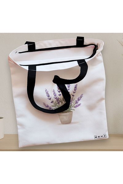 BEKZ Textile Bag With Zipper, Tote Bag, Model Books 5 38 X 34.5 Cm, ​​White, ®
