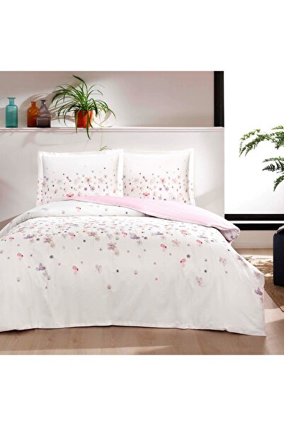 Linens Allday Feronia Pamuk Saten Çift Kişilik Nevresim Takımı Pembe