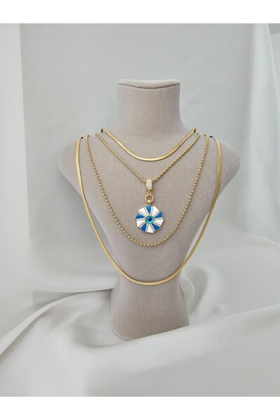 Zivazer Store Kadın çelik kararmaz çoklu kolye