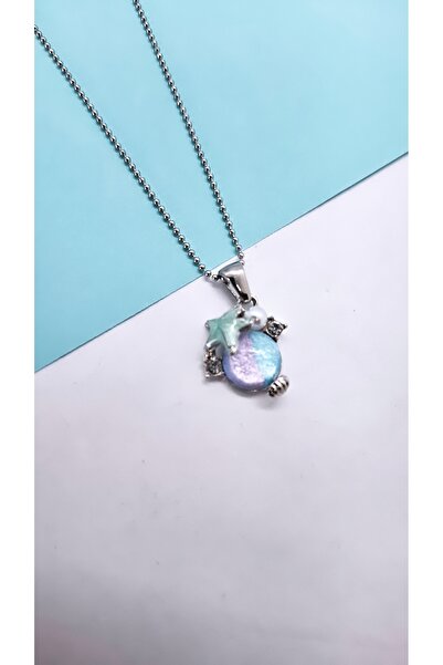 Serenity قلادة فولاذية مع شكل كوكب المحيط