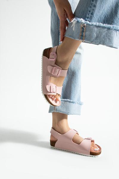 COMFORT OF PANTOFOLE Sandale somon cu două catarame