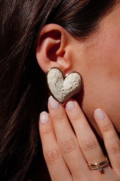 Rumon Wicker Knit Heart Earrings