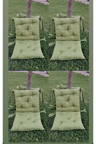 Arya Tekstil 4' Combination Pofidic Square Chair Cushion with Backrest 40 × 85 cm Green