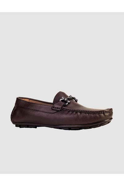 Cabani Buckle Detailed Genuine Leather Brown Men's Shoes