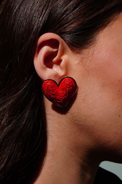 Rumon Wicker Knit Heart Earrings