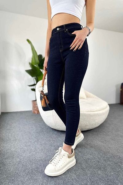 Harmony Σκούρο Navy Blue ψηλόμεσο παντελόνι Skinny Jeans