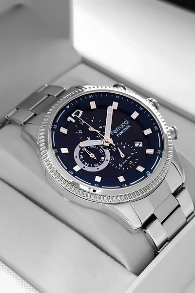 Ferrucci Function Men's Wristwatch Steel Band Silver-rose Bracelet with Gift 3atm Sdfer061