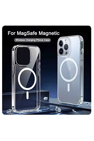 Turkuaz Iphone 14 Pro Max Magsafe Destekli Sert Silikon Kılıf