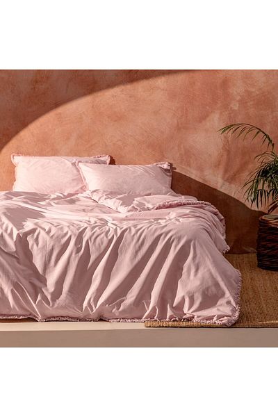 Madame Coco Sona Bettbezug-Set mit Quasten, Kingsize, Puder