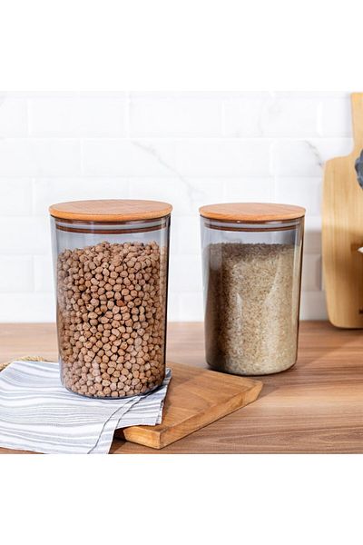 Madame Coco Aufbewahrungsbox mit Holzdeckel 2300ml 2St