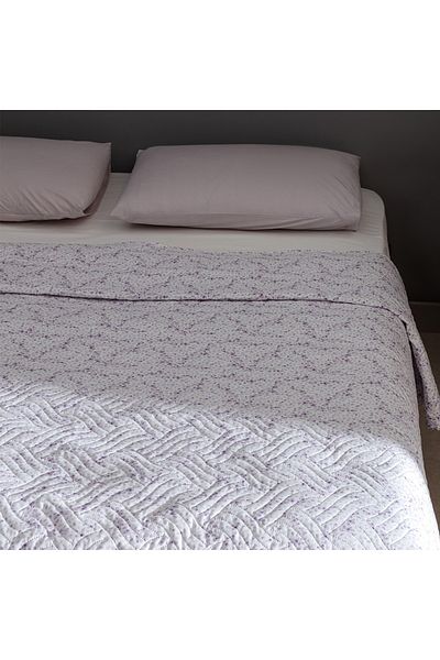 Madame Coco Octave Bedruckte Tagesdecke, Kingsize, Pflaume