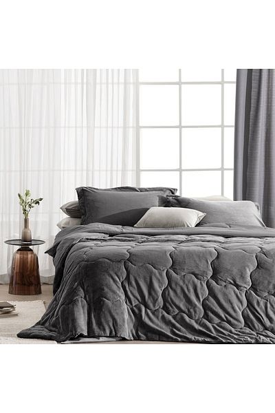 Madame Coco Kaira Kingsize-Bettdeckenset - Anthrazit