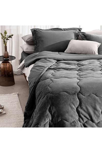 Madame Coco Kaira Kingsize-Bettdeckenset - Anthrazit