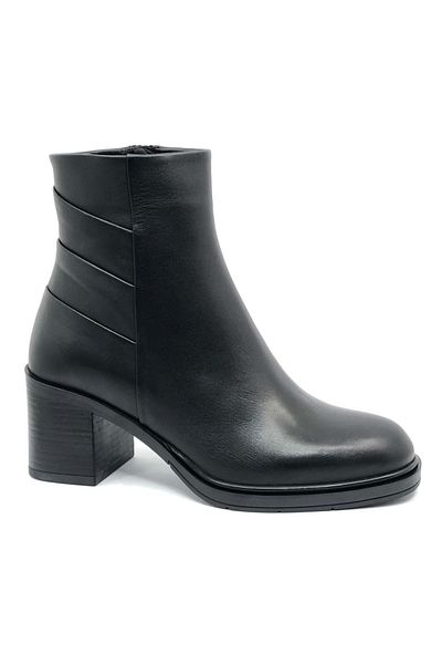 Greyder Women's Black Genuine Leather Heeled Boots 4K2Ub59153