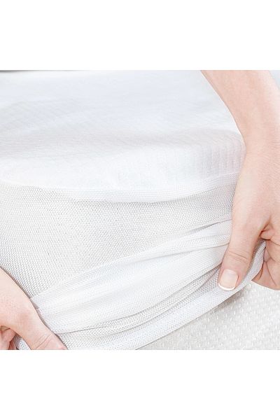 Madame Coco Flore Flüssigkeitsdichte Spannbettlaken für Kingsize-Betten, Weiß