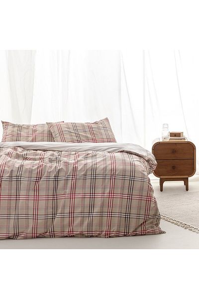 Madame Coco Garen Ranforce Bedrucktes Bettbezug-Set, Kingsize, 100 % Baumwolle, Beige
