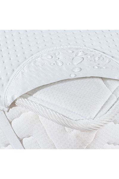 Madame Coco Clarte Flüssigkeitsdichte, elastische Eckmatratze für Einzelbett – Weiß