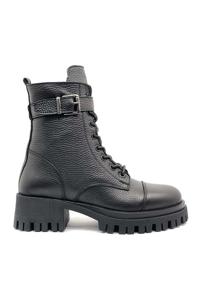 Greyder Cizme militare negre de damă din piele naturală 4K2UB59181