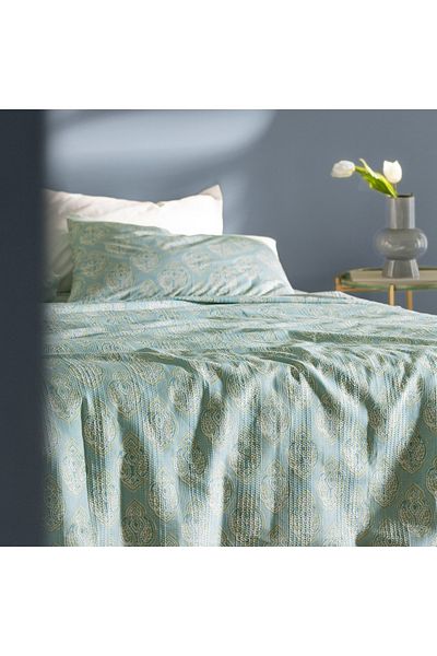 Madame Coco Searlas Doppeltes Ecocell-Piqué-Set mit Druck - Minzgrün