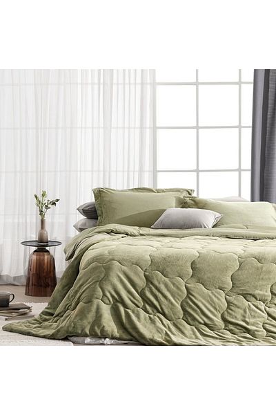 Madame Coco Kaira Doppelbett-Bettdeckenset - Khaki