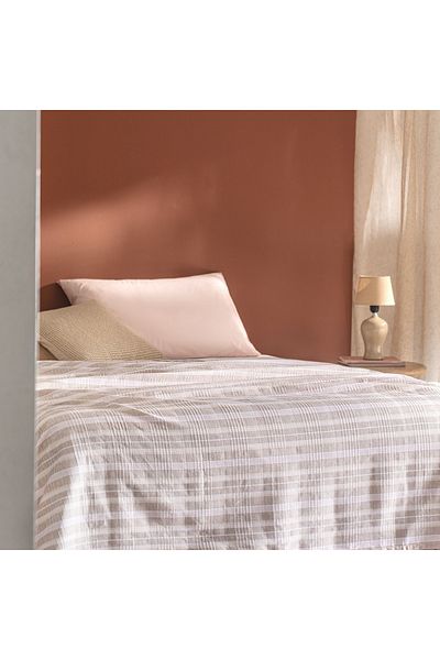 Madame Coco Darvell Doppeldecke aus Ecocell-Baumwolle mit Aufdruck - Beige