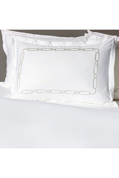 Madame Coco Lis Familiengröße Besticktes Bettbezug-Set - Satin - Yacht-Kollektion