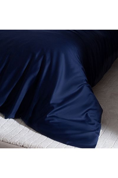 Madame Coco Coyne Bettwäsche-Set, Kingsize, 100 % Baumwolle, bedruckt, Satin, Marineblau