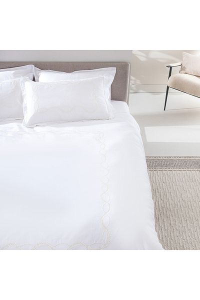 Madame Coco Marguerite King Size Bettbezug-Set mit Stickerei – Satin